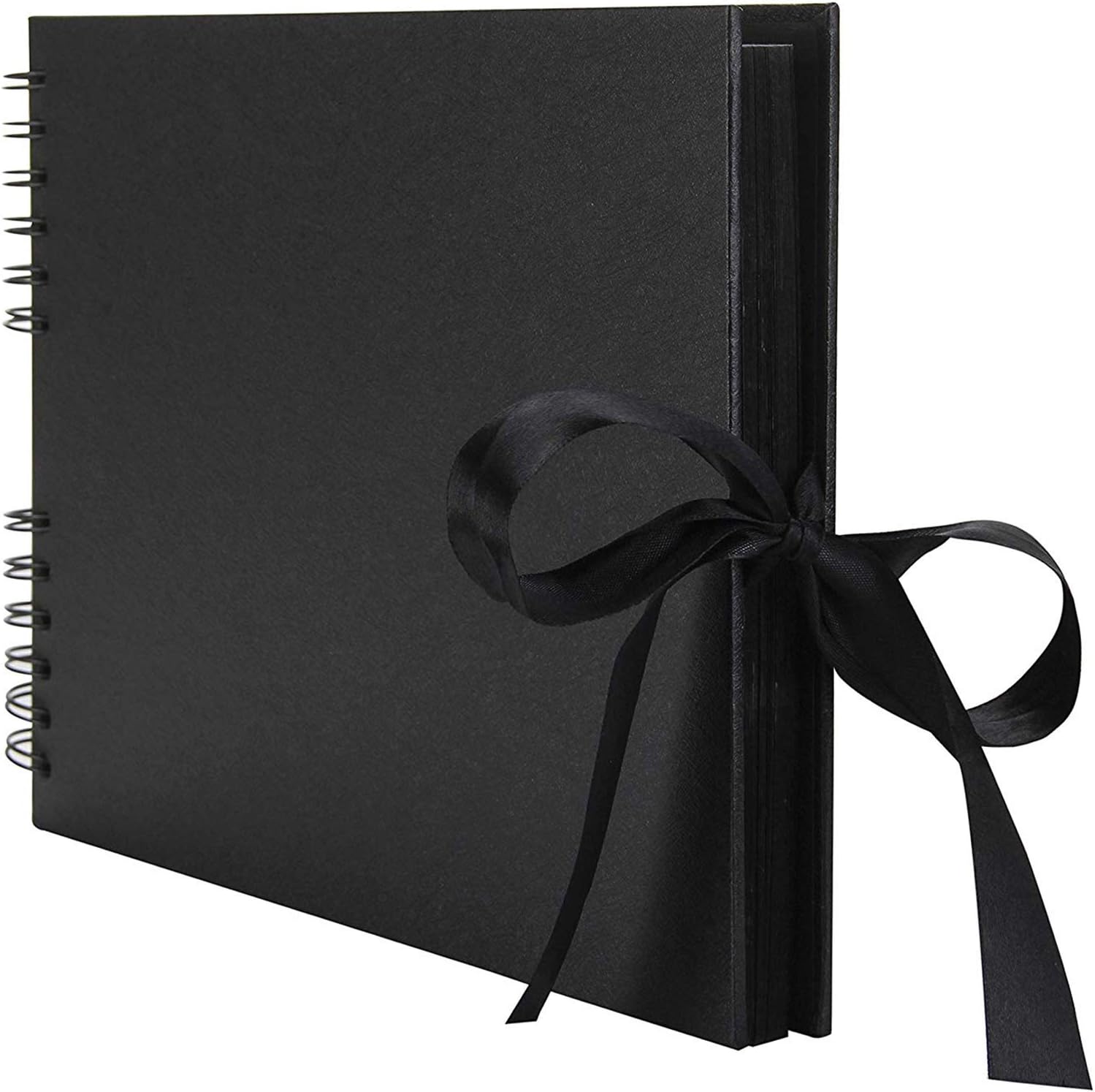 Scrapbook Photo Album RECUTMS 80 Pages Handmade DIY Album Craft Paper, 12.4" L x 8.27" W for Memory Book Wedding Guest Book,Anniversary,Valentines Day Gifts (Black)