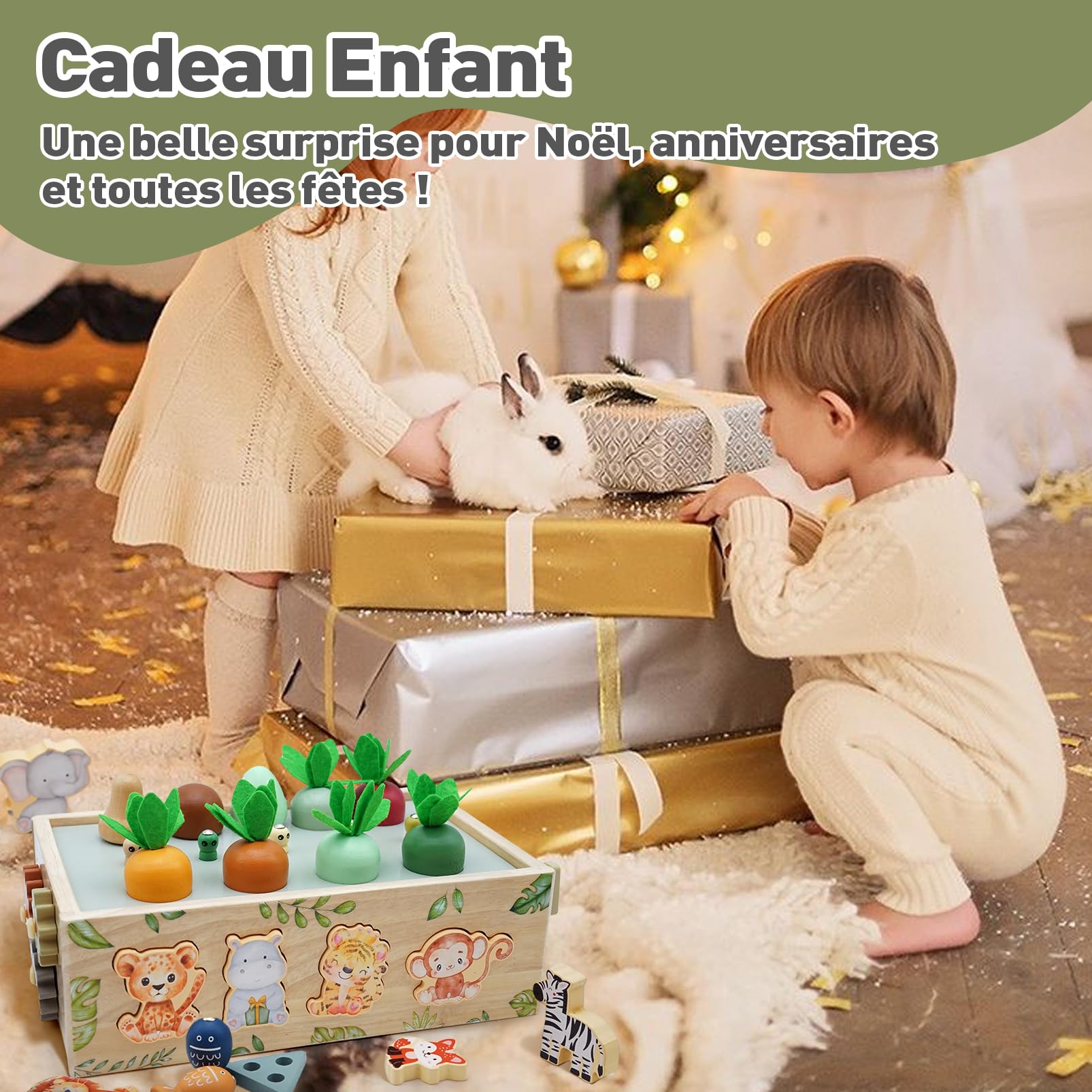 Jouet Enfant 1 2 3 Ans, 9 en 1 Jeux Montessori 2 3 4 Ans Éducatif, Safari Jouet en Bois Montessori 2 an, Jeux Efants 2 3 Ans Fille Garcon, Cadeau Enfant 1 2 3 4 Ans Fille Garcon