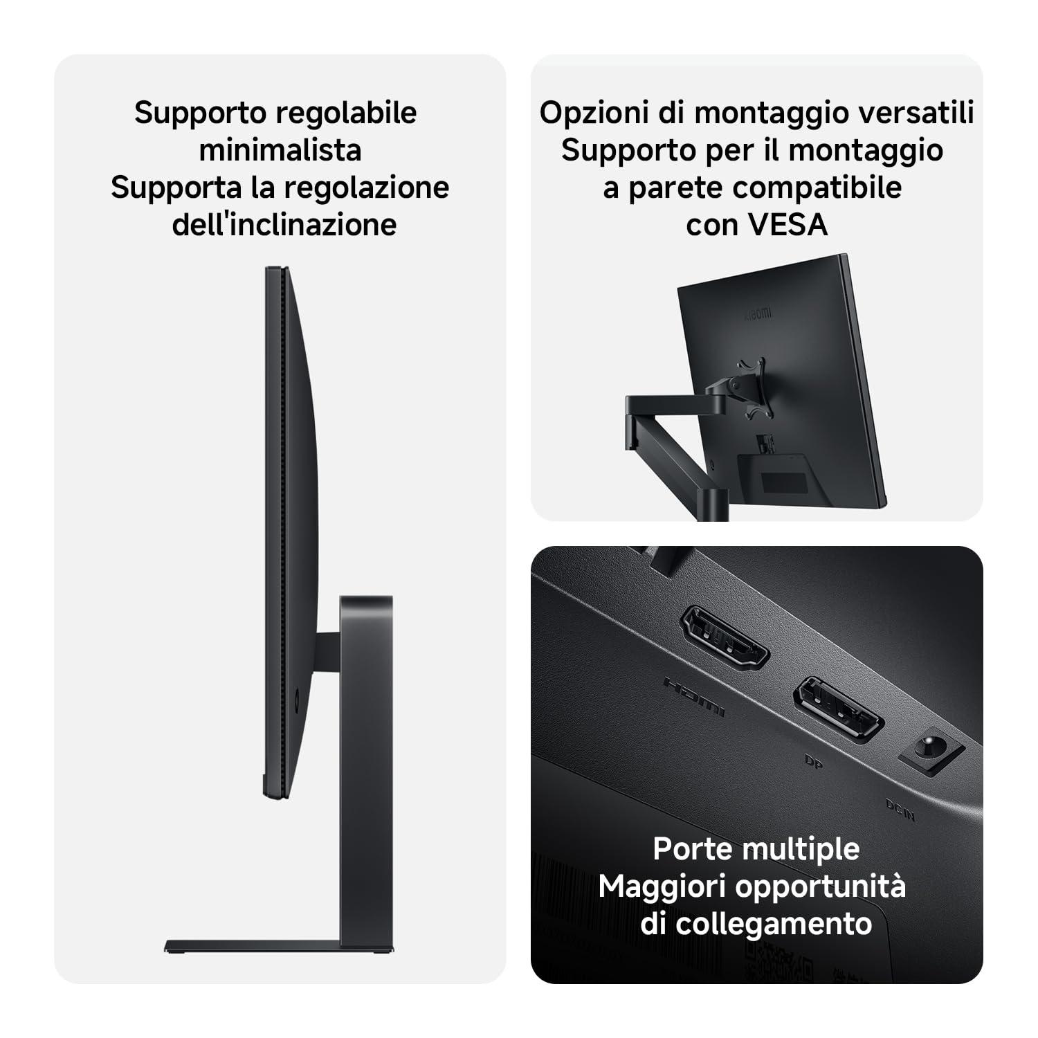 XIAOMI A27i 2026 Monitor FHD da 27 Pollici, 144Hz FreeSync, HDR10, IPS, 99% sRGB, Certificazione TÜV Low Blue Light (1920 x 1080/HDMI 2.0/DP 1.4)