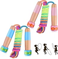 Vista 20 de Cuerda de Saltar para Niños, Lorvain Cuerda de Saltar Ajustable, Cuerdas de Saltar para Niños con Mango de Madera para Niñas y Niños, Cuerdas
