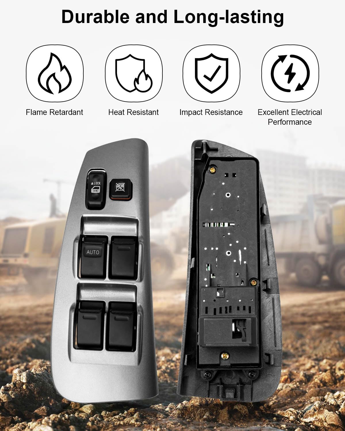 POSSBAY ABS Plastic Auto Door Armrest Window Switch Button Cover Panel Bezel Fra - Foto 8