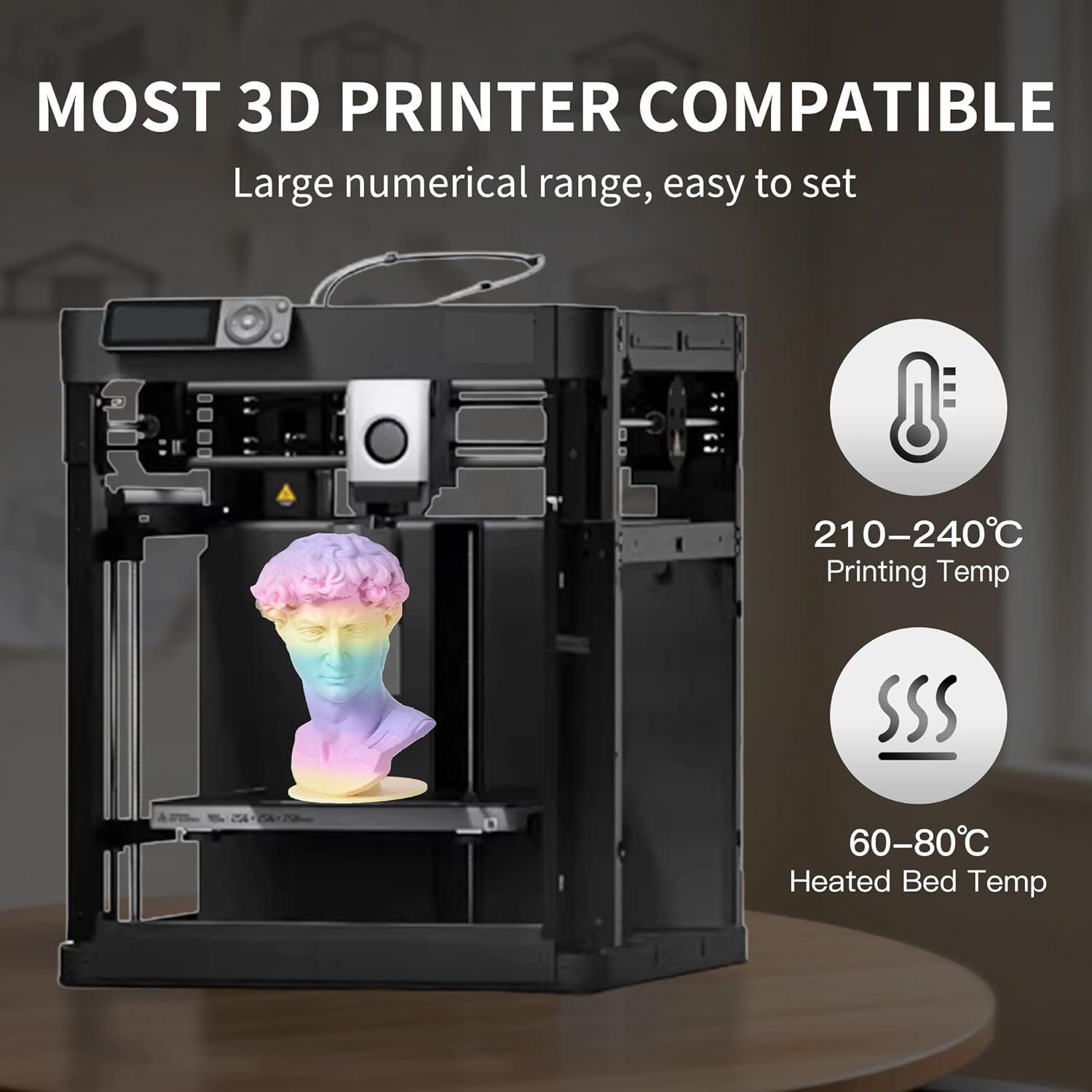 RAMBERY Matte Rainbow PLA Filament Multicolour 3D Printer Filament Bundle Fast Color Change Matte Muticolor Filament, 1.75mm +/- 0.02mm 200gX 4 Spools (1.76 lbs)