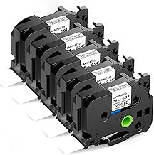 Aken Compatible avec TZe-251 24mm Ruban pour Brother TZe-251 TZe251 P touch TZe 24mm Noir sur Blanc, Laminé Recharge pour Etiqueteuse Brother Ptouch P700 2430 D600 9700PC P750W, Paquet de 5