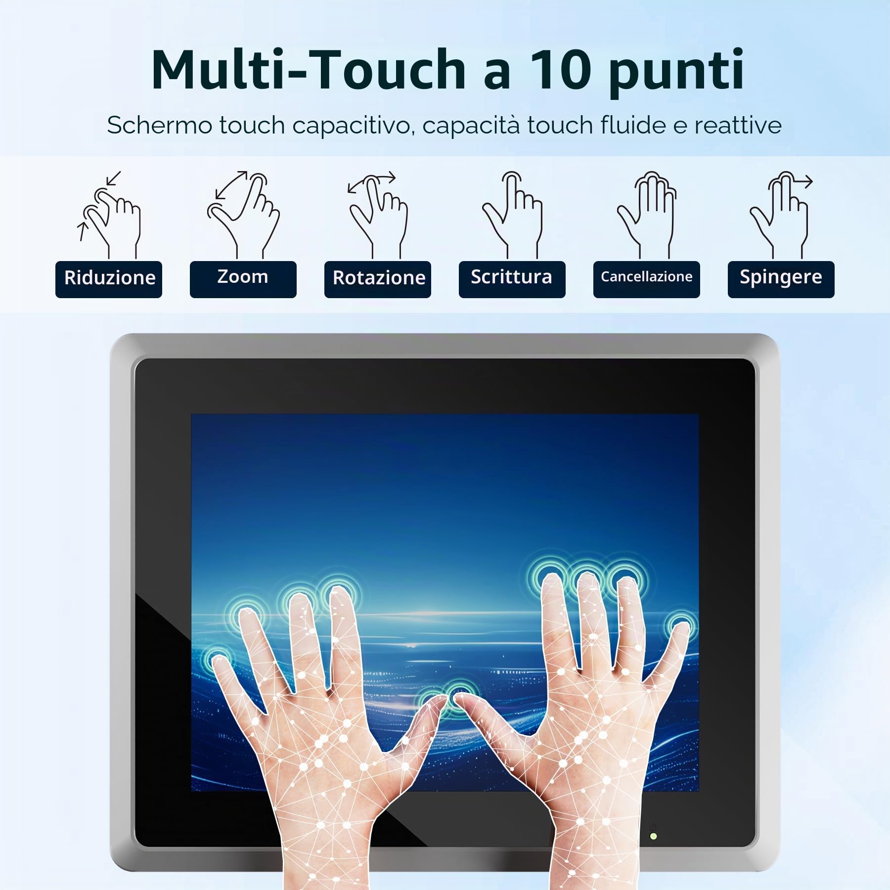Panel PC Industriale 15 pollici, IP65 Fanless Touchscreen Computer