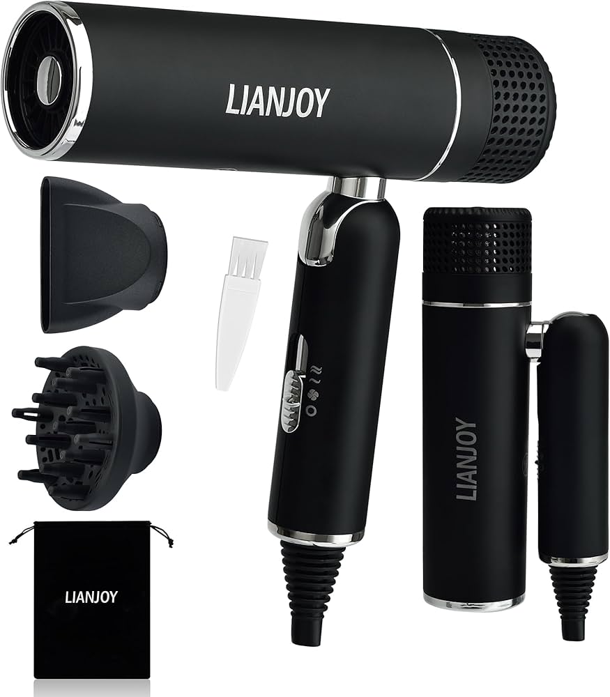 Amazon.com : Foldable Fast Drying Hair Dryer with Diffuser, 1600W