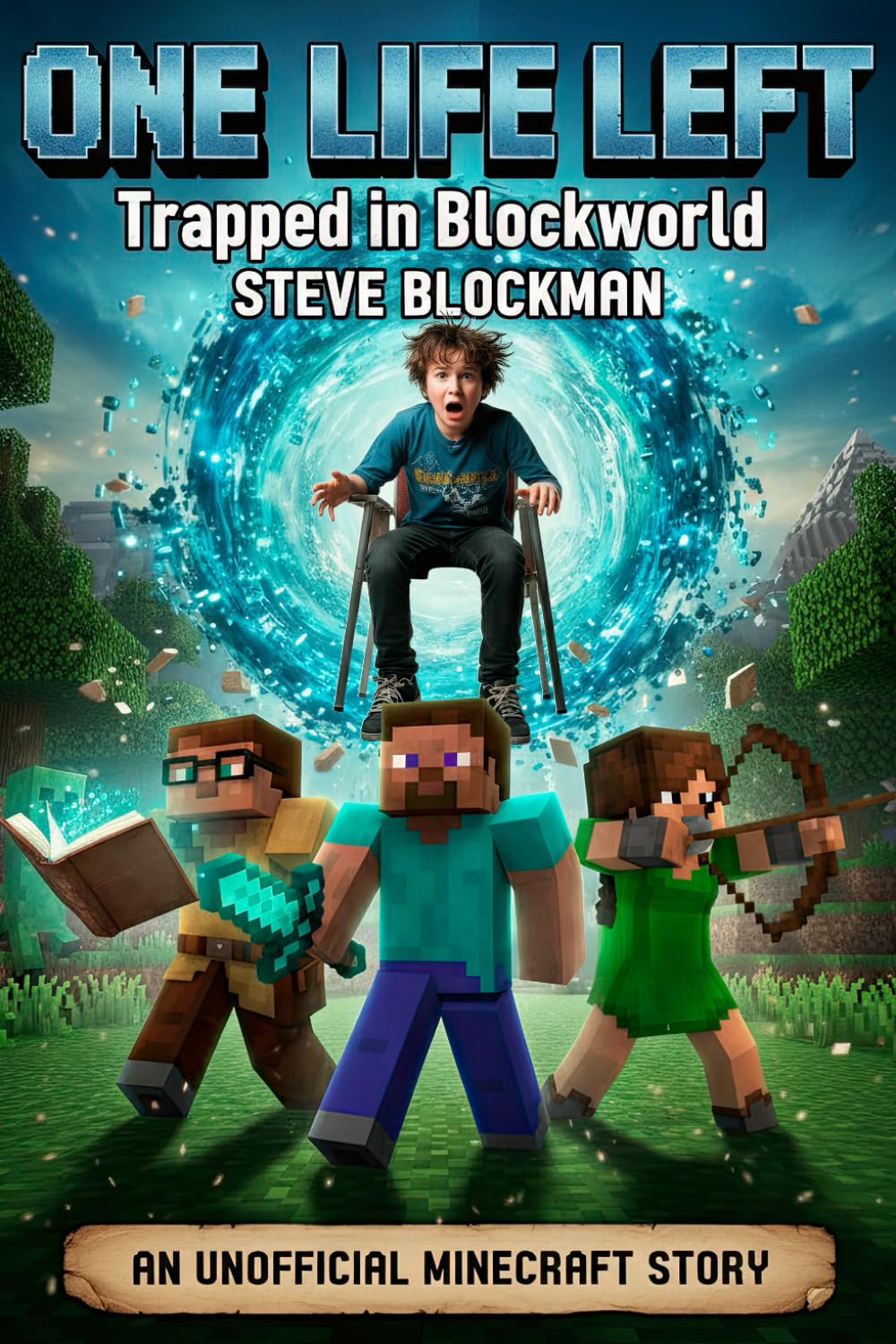 One Life Left: Trapped in Blockworld: An Unofficial Minecraft Illustrated Adventure | Graphic-Novel Chapter Book (Blockhead Adventures)