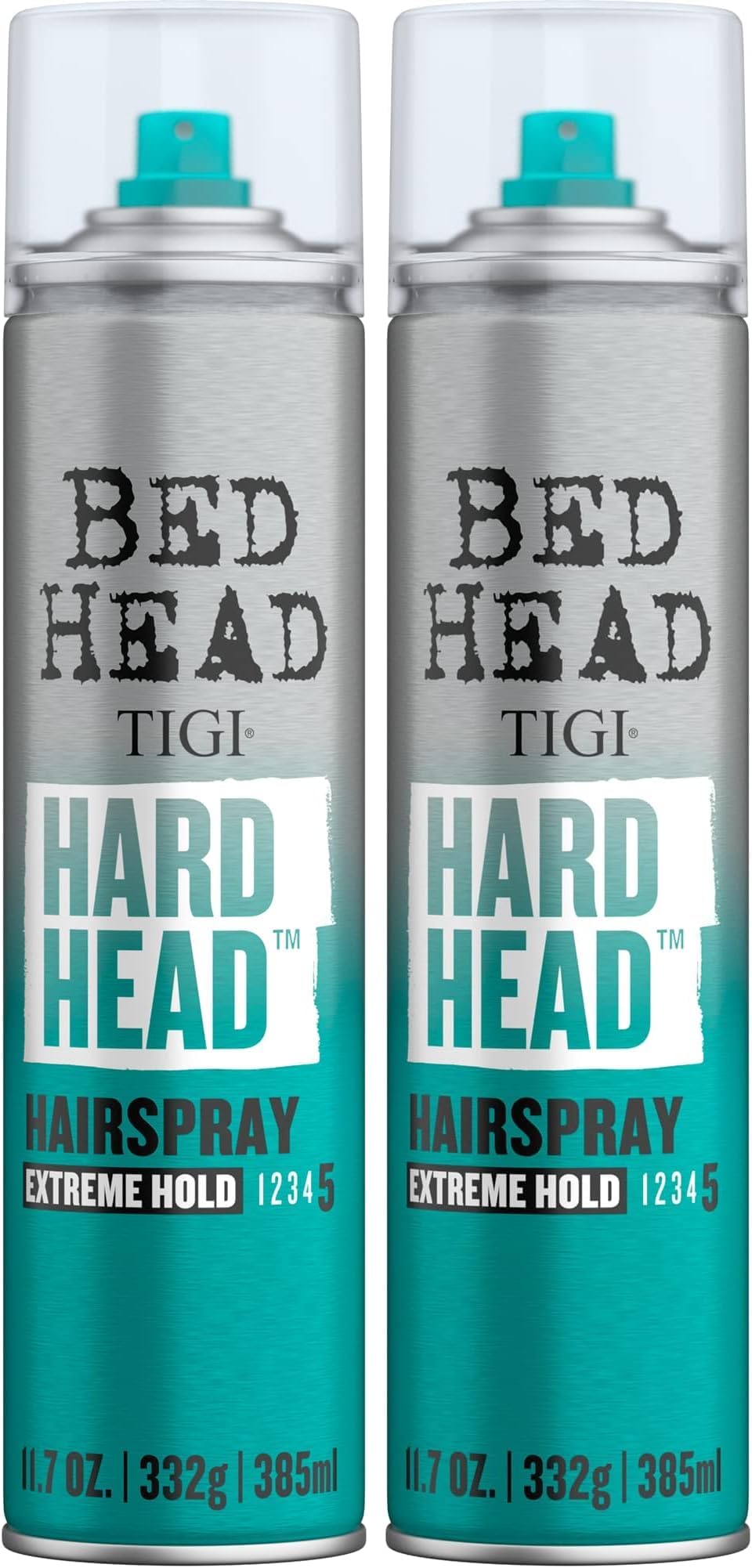 TIGI Hair Spray, Extra Strong Hold, All Hair Types | Bed Head Hard Head | 11.7 oz | 2 Pack | All Day Style