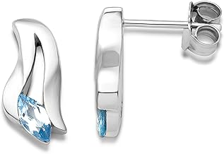 Miore Ohrringe Damen Silberfarbig 925 Sterling Silber Blau
