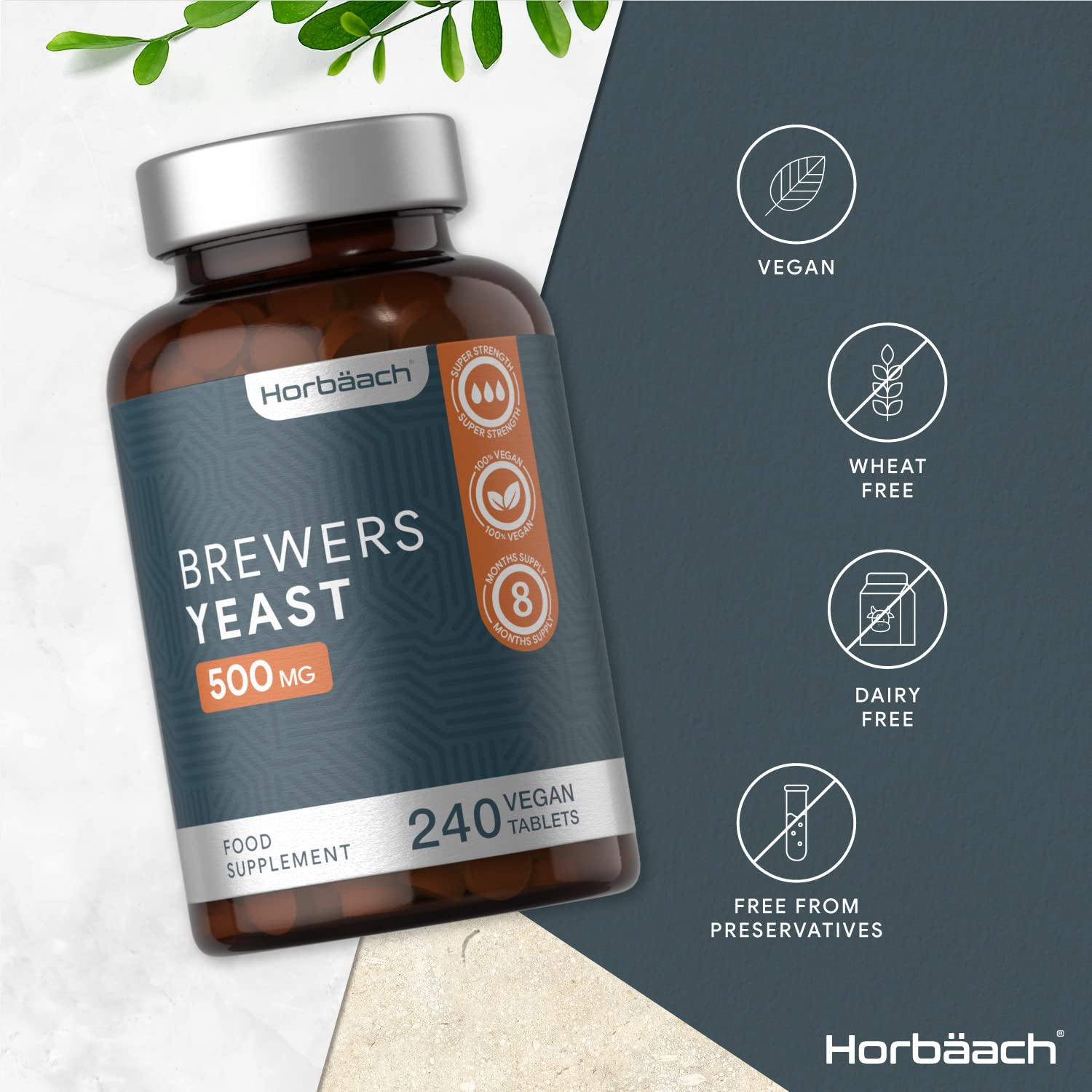 Brewers Yeast 500mg 240 Vegan Tablets Natural Source of BVitamins