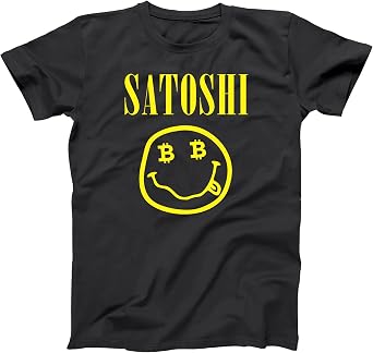 Satoshi Bitcoin Nakamoto - 90s Grunge Rock Smile Face - Funny Crypto Cryptocurrency Finance Xs-6x - Soft - Unisex Tee