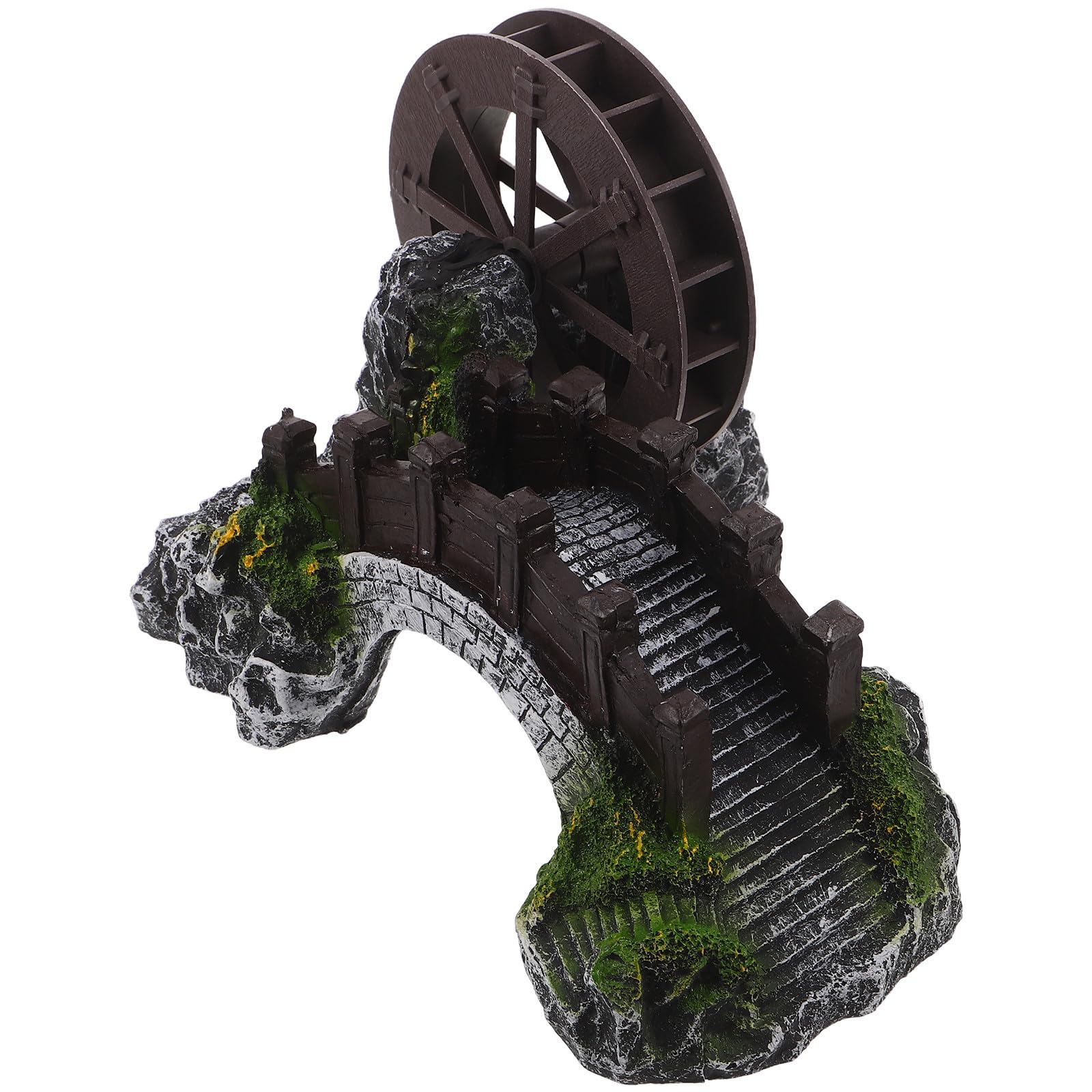 Tofficu Molino de Viento Decorativo de Resina Rocalla Simulada y Agua Corriente para Jardín o Estanterías, Adorno Clásico Versátil para Exteriores E Interiores