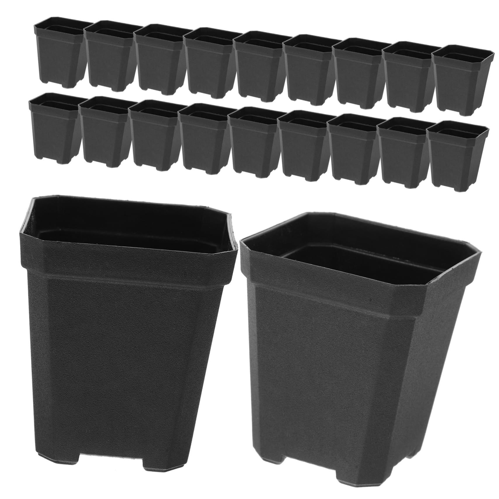 BESPORTBLE 4 Ensembles Pot De Semis Carré Pouvez Plantes Usine Terre Cuite Jardinage Pépinière Pot Clair Pots Succulents Pot De Jardin Pot De Fleur Pots De Fleurs PP Black 20 Pièces * 4
