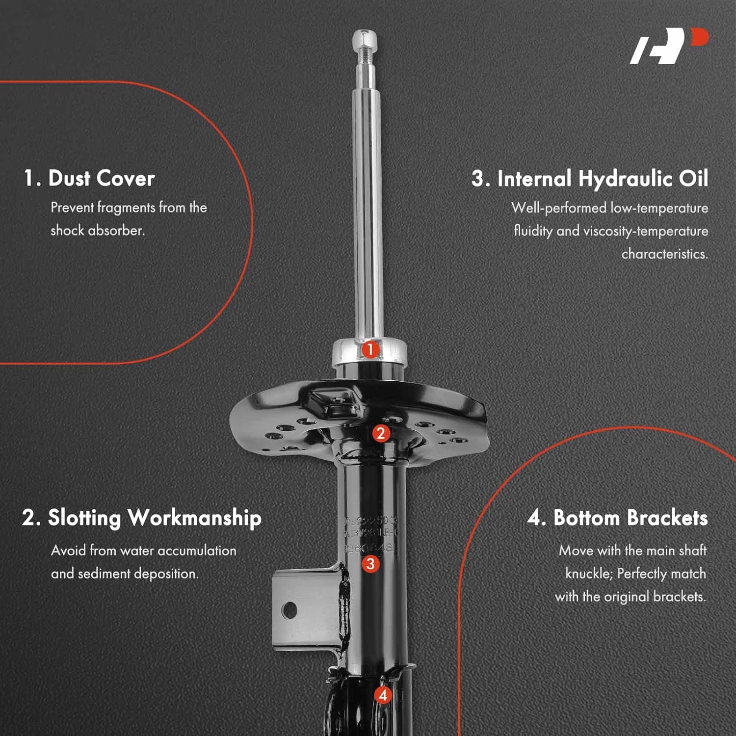 A-Premium Front Suspension Shock Absorber Struts Compatible with Hyundai Azera 2012-2017 & Kia Cadenza 2014-2016, 2-PC Set