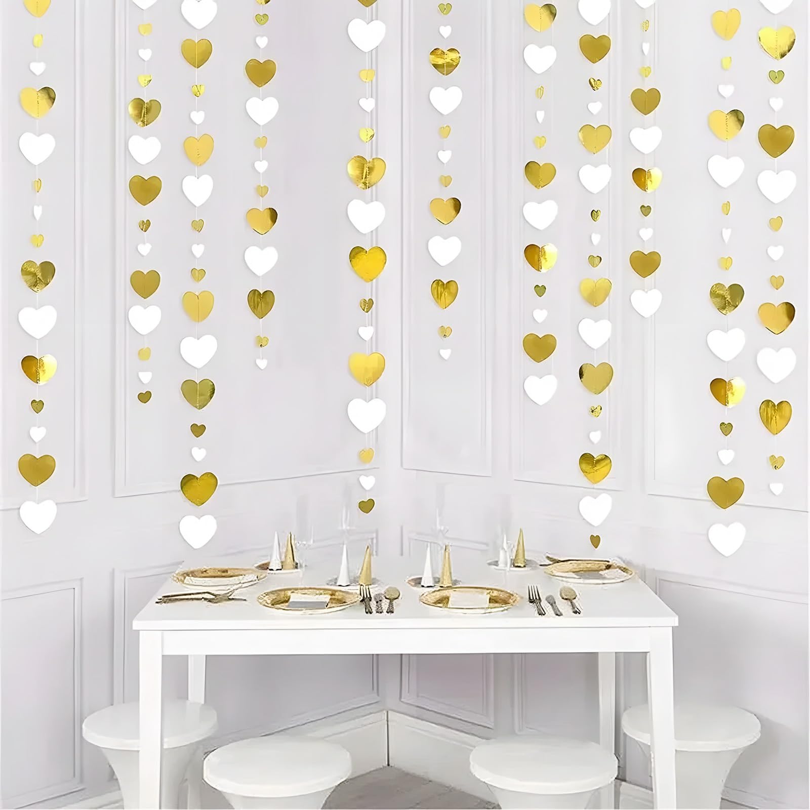 52 Ft Love Heart Garland Wedding Hanging Paper Streamer Decorations Banner