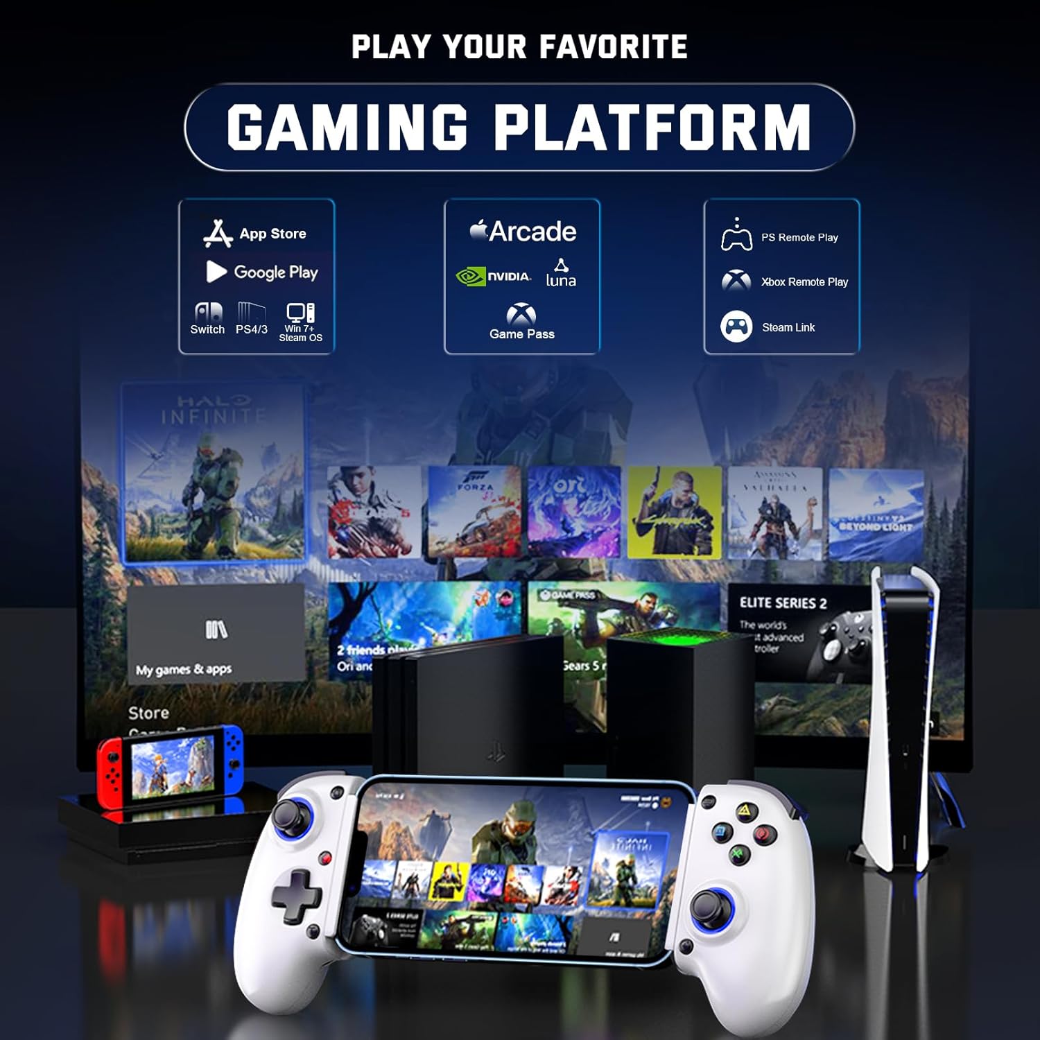 Joso D10 Phone Game Controller For iPhone/Android/Pc/Switch With Hall Effect Joysticks/Hall Trigger Play COD, Genshin Impact Android Game Controller Support Cloud Gaming/PS Remote Play White 4 71qenHV+SUL. AC SL1500