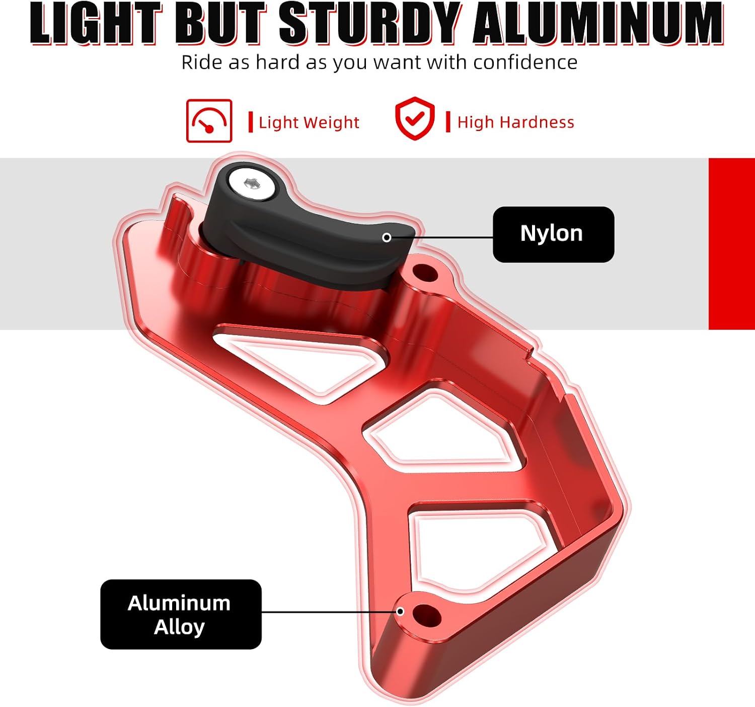 NICECNC Sprocket Guard Chain Guide Compatible with Yamaha Raptor 700 2006-2026, Raptor 700R 2009-2026, Raptor 700R SE 2014-2026, Replacement for 1S3-15421-00-00, Red
