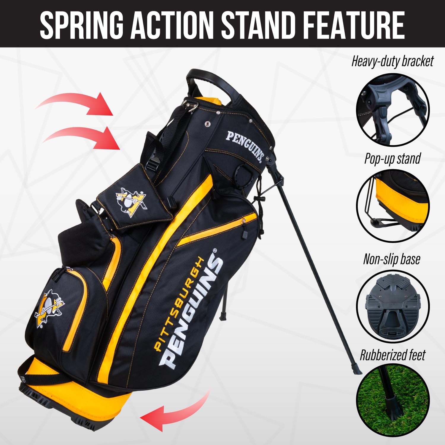 Team Golf Stand NHL Fairway Bag - Bolsa Ligera de 14 vías con Aislamiento de acción de Resorte y Bolsillo Acolchado para artículos Deportivos
