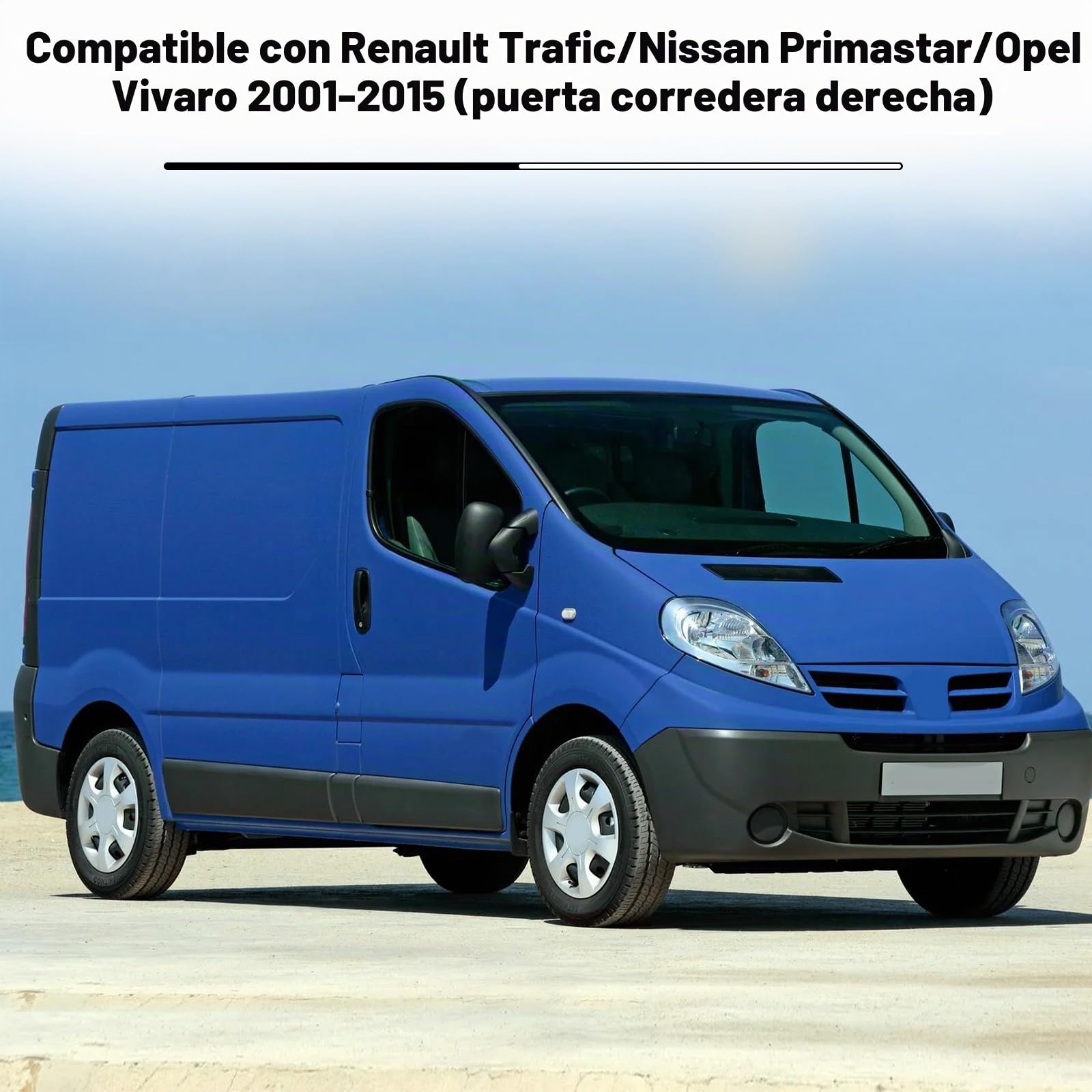 Guía de Rodillo de Puerta Corredera Reemplazo para 2001-2015 Renault Trafic Nissan Primastar Opel Vivaro, Rodillos de Puerta Corredera Inferior Derecha 7700312370 770312372 7700312012