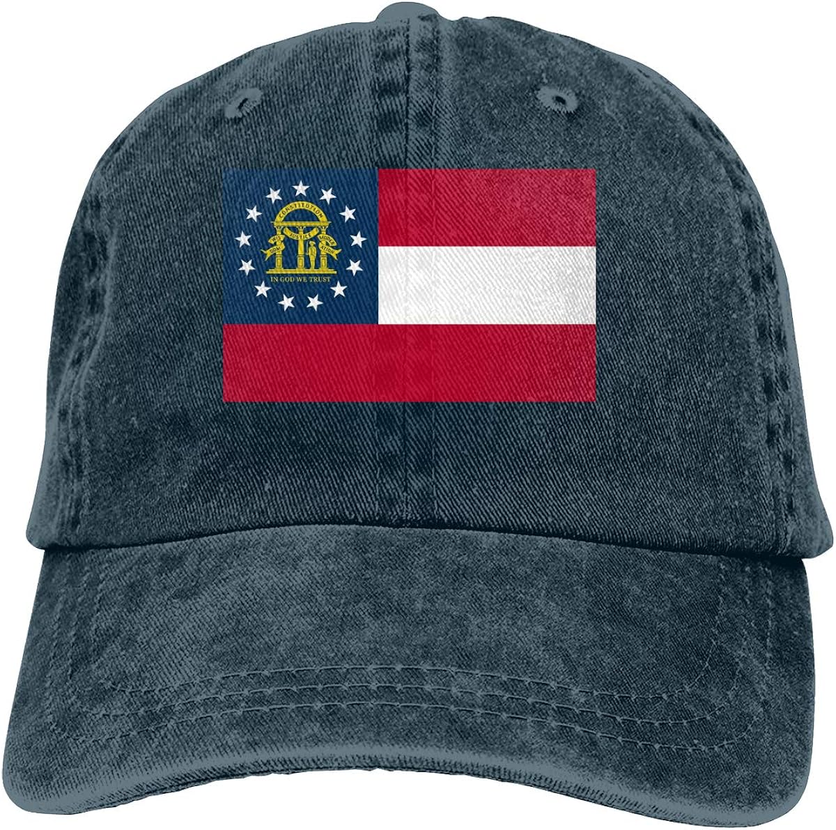 Flag Adjustable Vintage Washed Denim Cotton Dad Hat Baseball