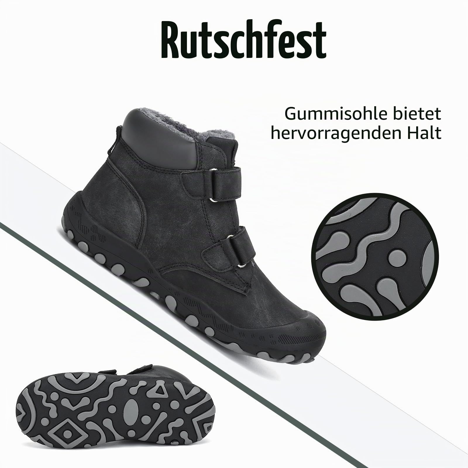 Mishansha Kinder Winterschuhe | Warm gefüttert, Rutschfest