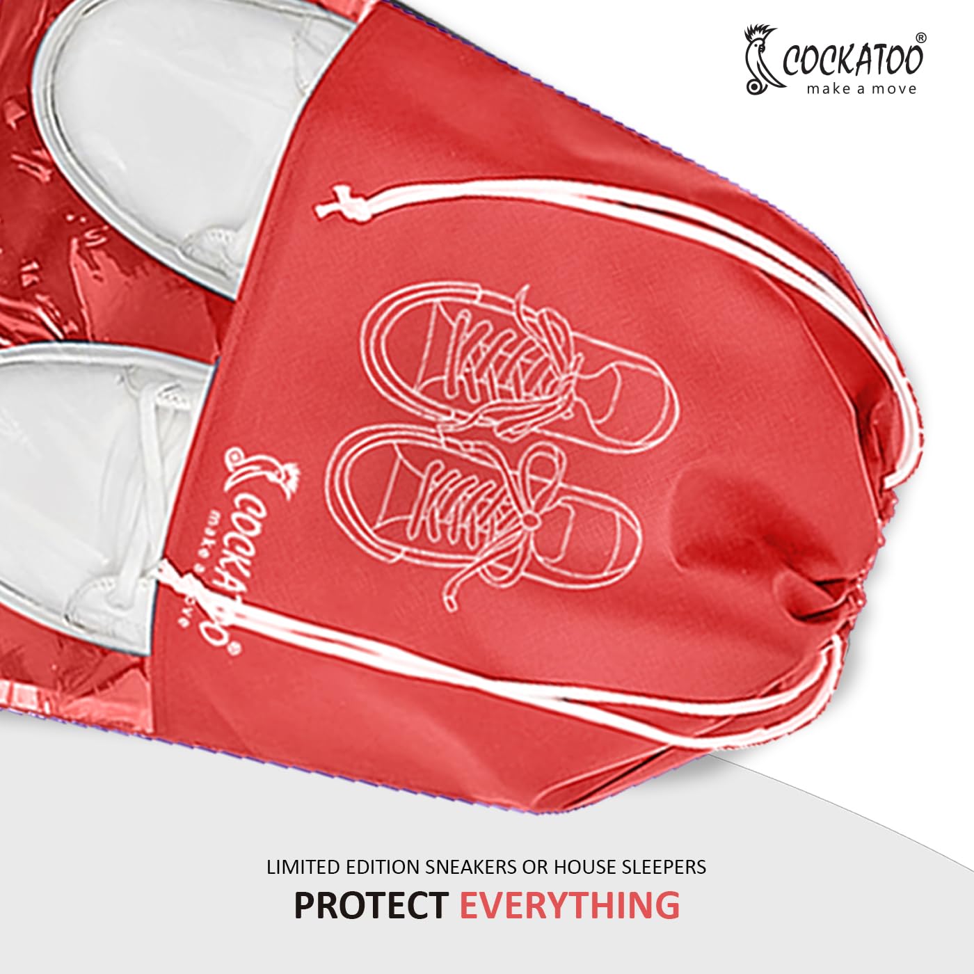Cockatoo Bolsa de zapatos para viajes y almacenamiento, para mujeres y hombres, bolsa de almacenamiento de zapatos de viaje, bolsa organizadora de almacenamiento de zapatos, paquete de 6 bolsas para