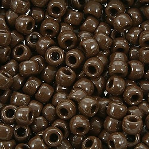 The Beadery Cuentas de poni de chocolate de 0.236x0.354 in, 900 piezas (750V056)