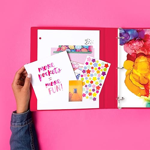 Miniatura 6 de Avery + Carpeta Amy Tangerine Designer Collection, anillos redondos de 1 pulgada, capacidad para 175 hojas, mancha de tinta arcoíris (28341)