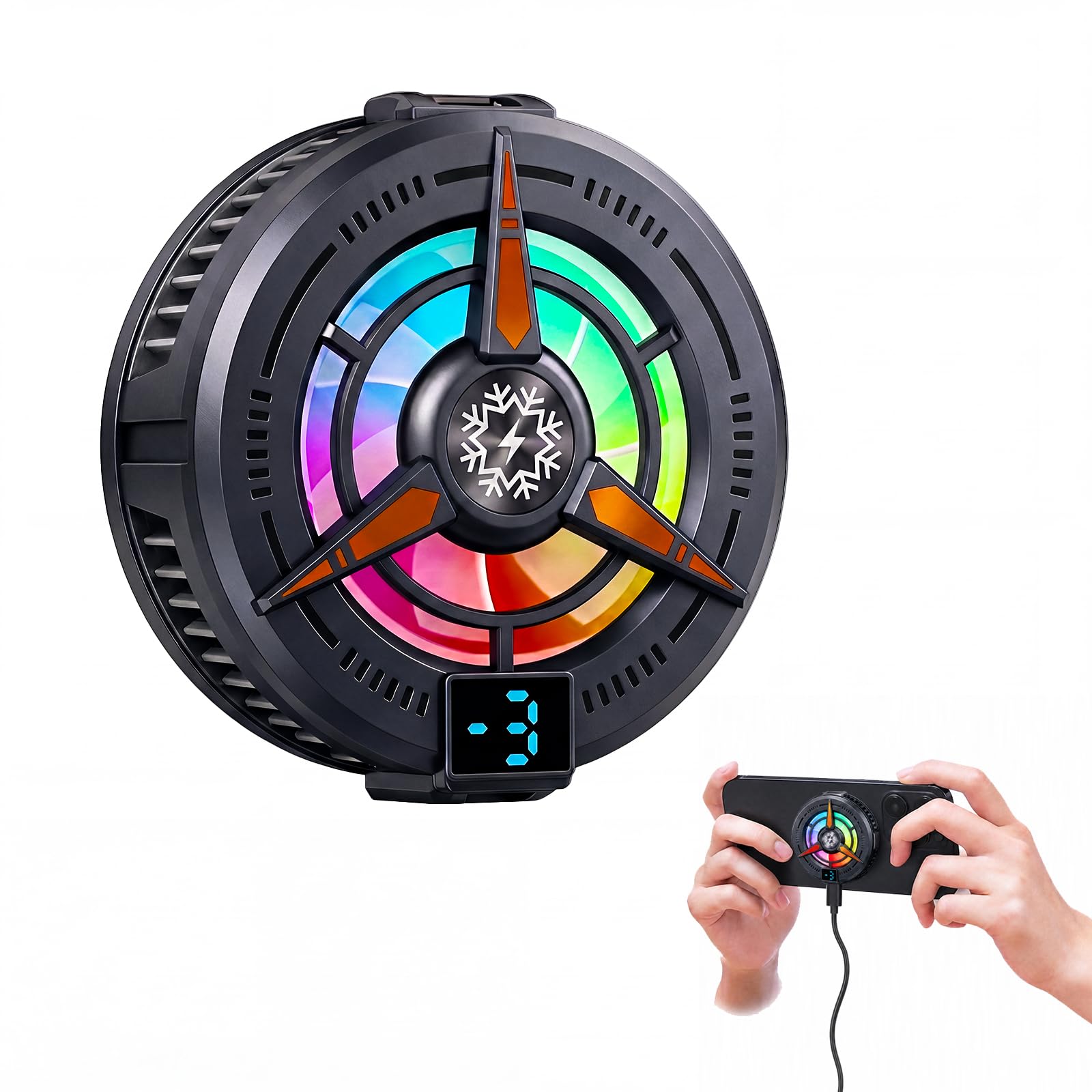 MOBILIFE Phone Cooler for Gaming, 12W Magnetic Mobile Cooler with 3 Modes, RGB Light, Instant Cooling with Semiconductor Technology for Smartphones-image-16