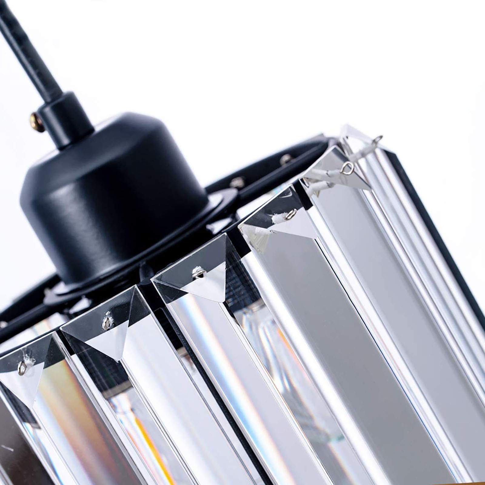 Lámpara colgante de techo de Cristal para Isla de cocina, iluminación LED Ajustable para Bar, comedor, dormitorio, Moderna lámpara colgante de Cristal Min K9, 15 x 15 cm (6 x 6 pu