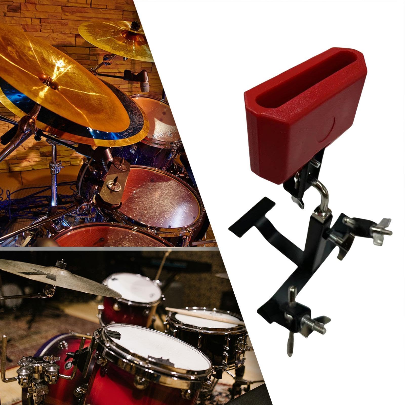 F Fityle Soporte para percusión, abrazadera para cencerro, soporte ajustable para pedal de percusión para pedales de bombo, accesorios para instrumentos, con Cencerro