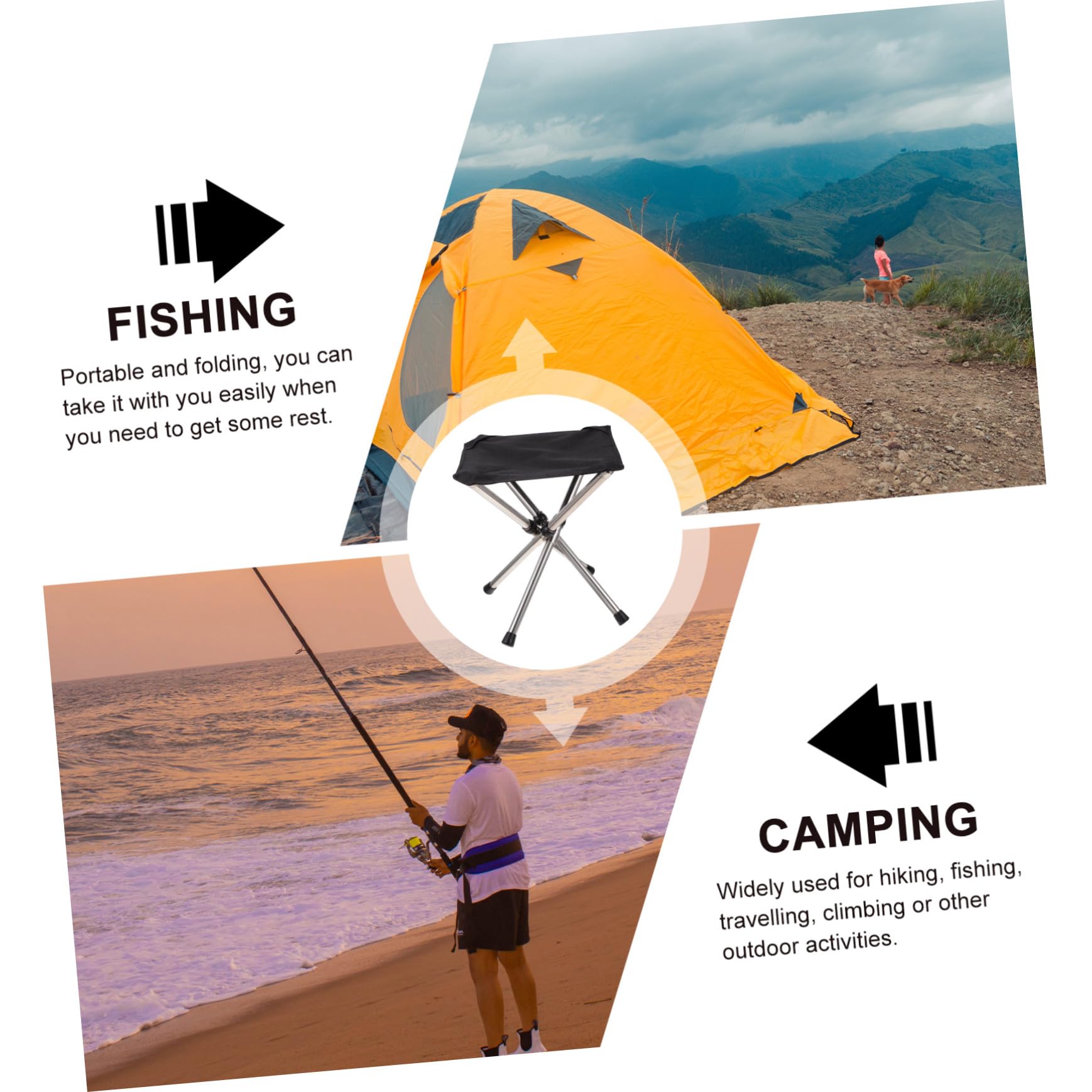 1pezzi Sgabello da Pesca Leggero e Portatile per Campeggio e Spiaggia Resistentl Usura Sole Metodo di Fissaggio per Maggiore Stabilità