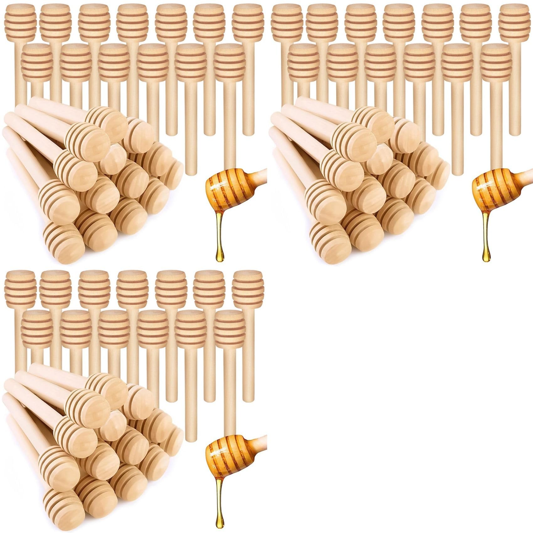 Hndhbfgrt 120Pcs Honey Dipper Sticks -3.15Inch Mini Wooden Honeycomb Sticks, Honey Stirrer Stick for Honey Jar Dispense Honey