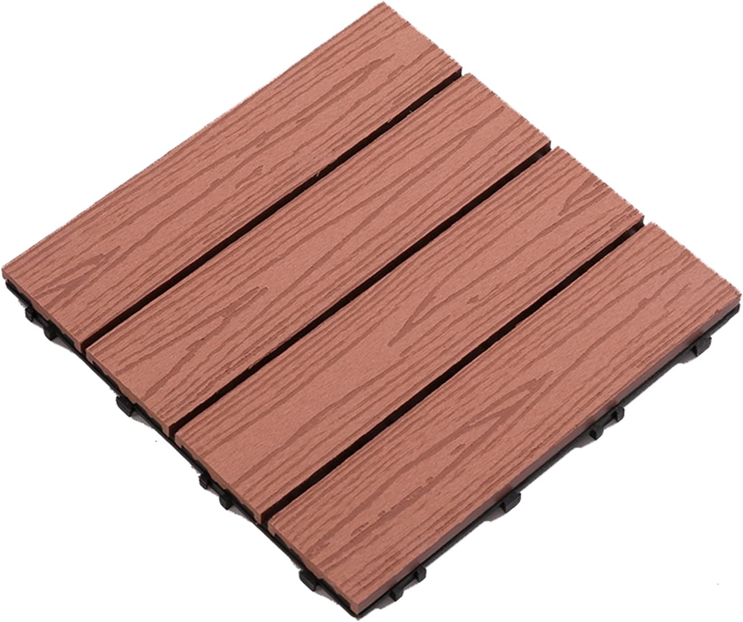 6 Pcs Wood Plastic Composite Patio Deck Tiles,Interlocking