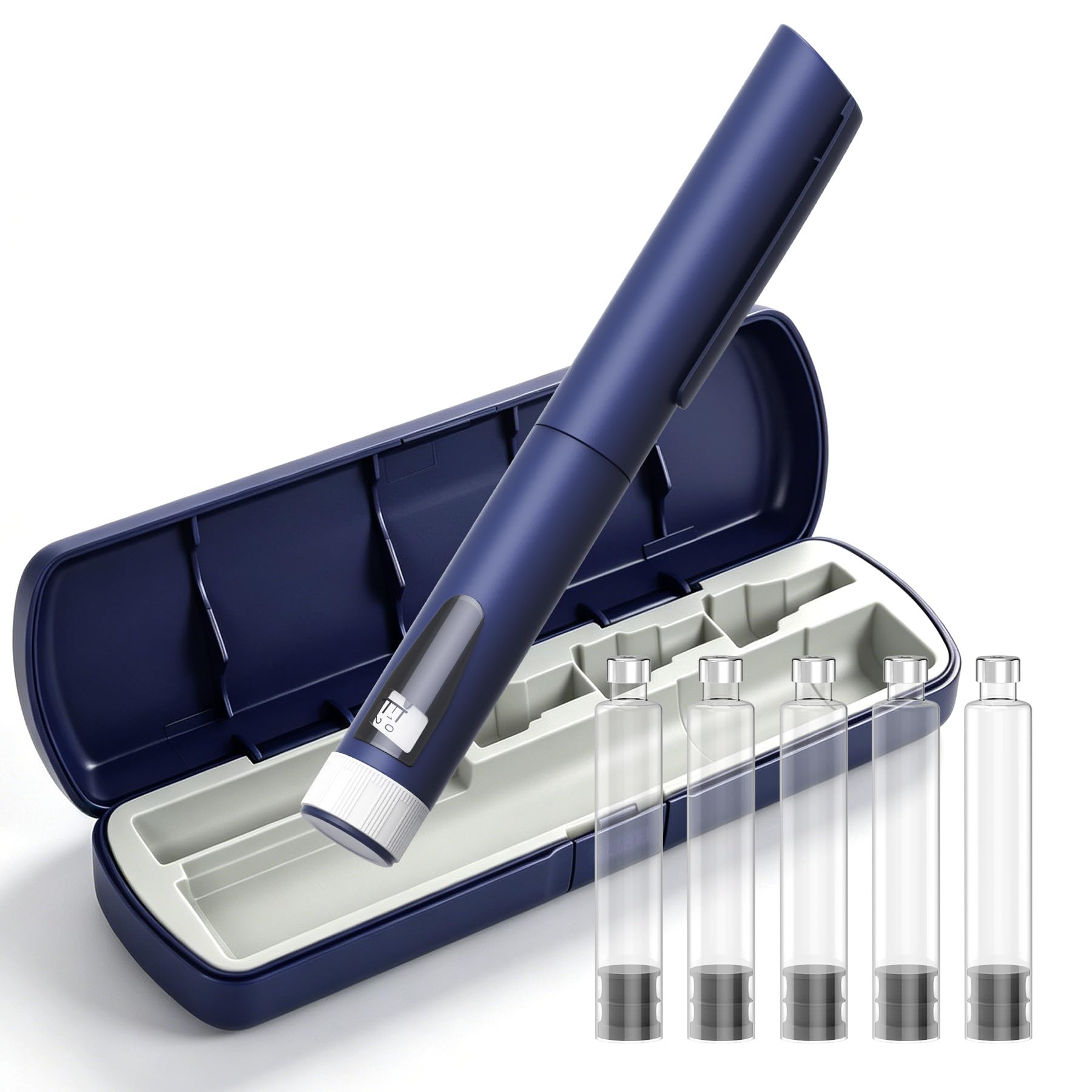 Set de Pluma de Insulina 5 Cartuchos de Vidrio 3 ml, 1–80 UI