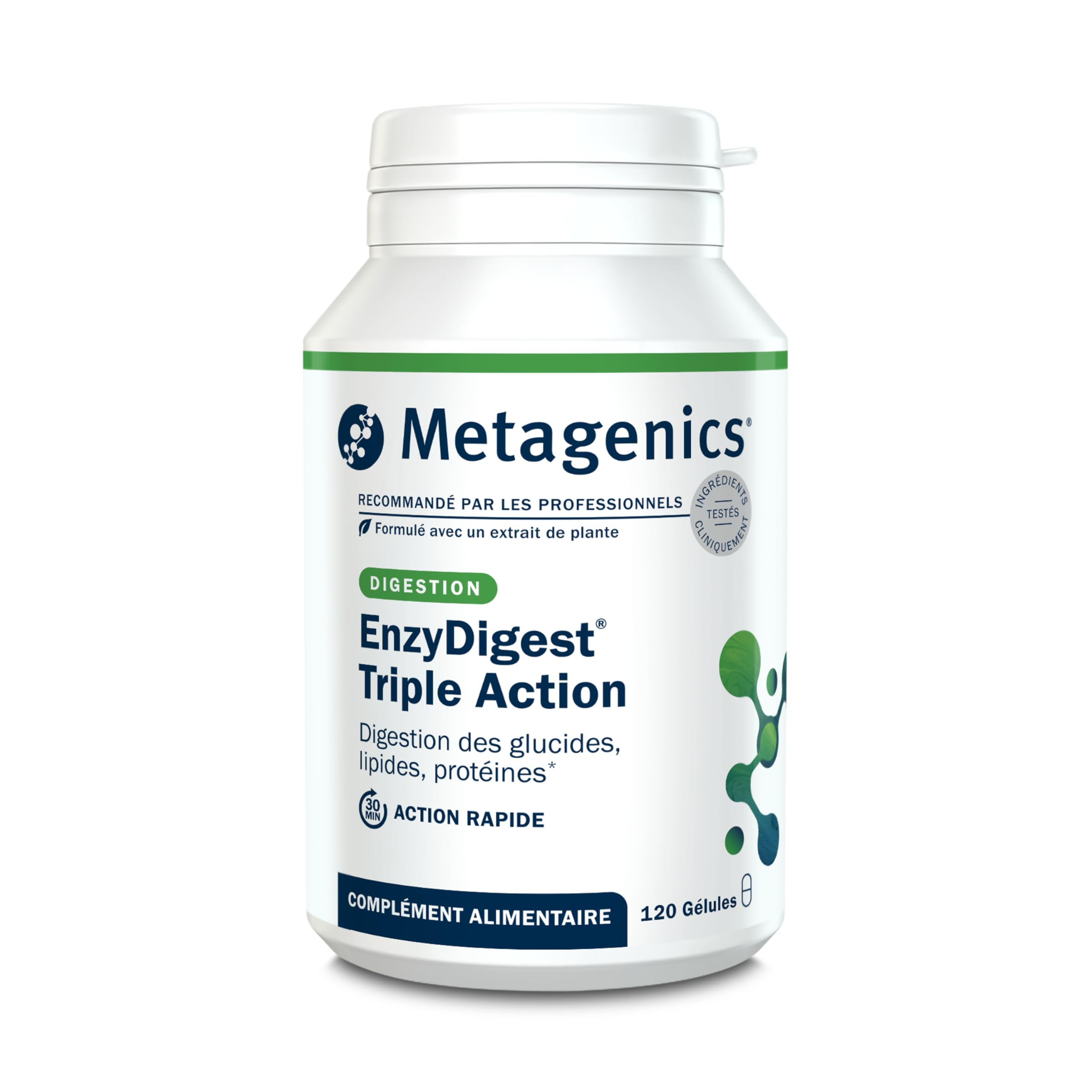 Metagenics EnzyDigest, Enzymes Digestives, Gingembre, 120 Gélules | Complexe d'enzymes digestives avec gingembre. Formule destinée à un usage quotidien.