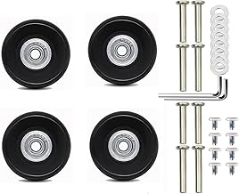Pack of 4 Suitcase Wheels Replacement, 50 mm x 18 mm Replacement Wheels for Suitcase, Universal Luggage Wheel Replacement, Travelite Suitcase Wheels, Replacement Wheels, Trolley Replacement Wheels (Black)