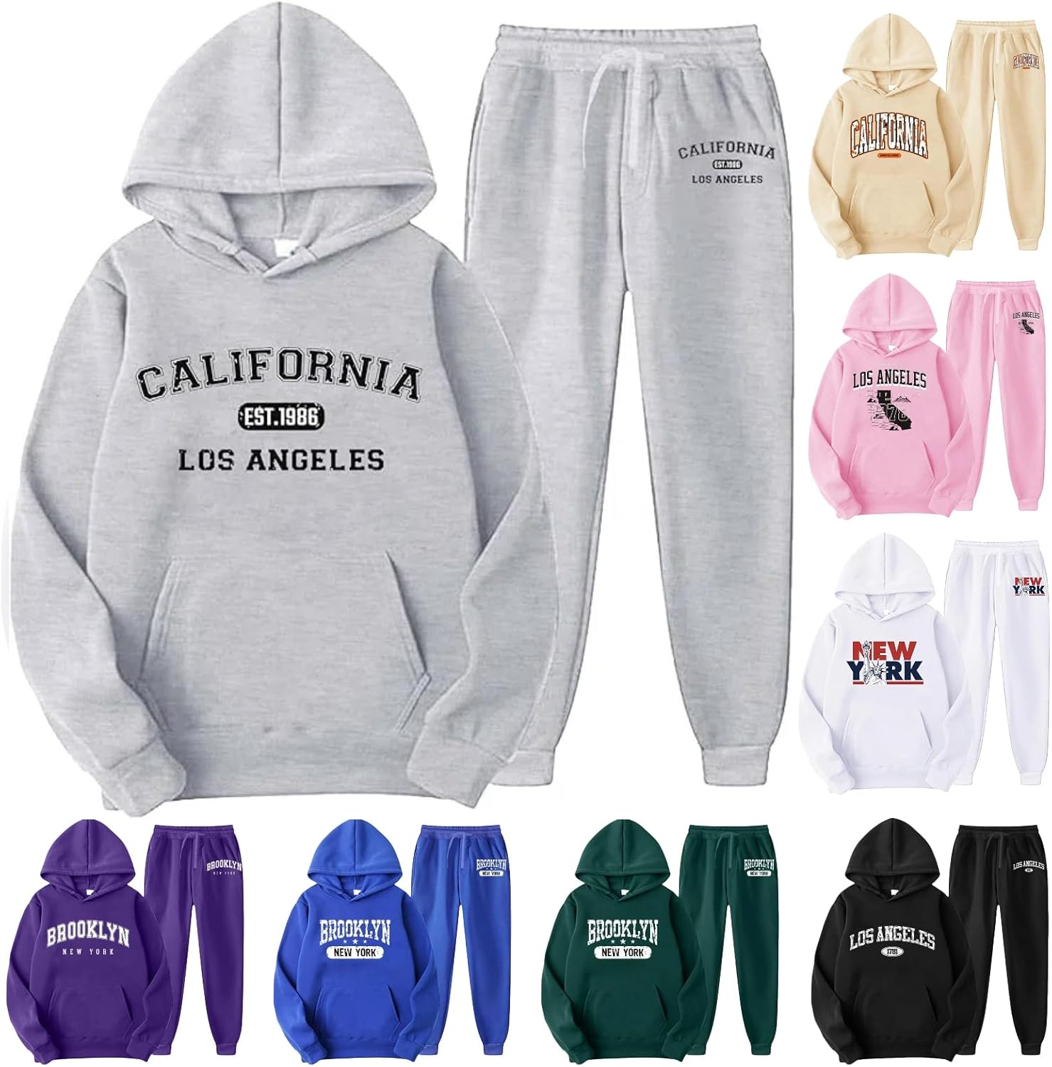Mens Track Suits 2 Piece Set Hoodie and Sweatpants Sweatsuits Sets Athletic Jogger Letter Print Fall Outfits Sweat Set