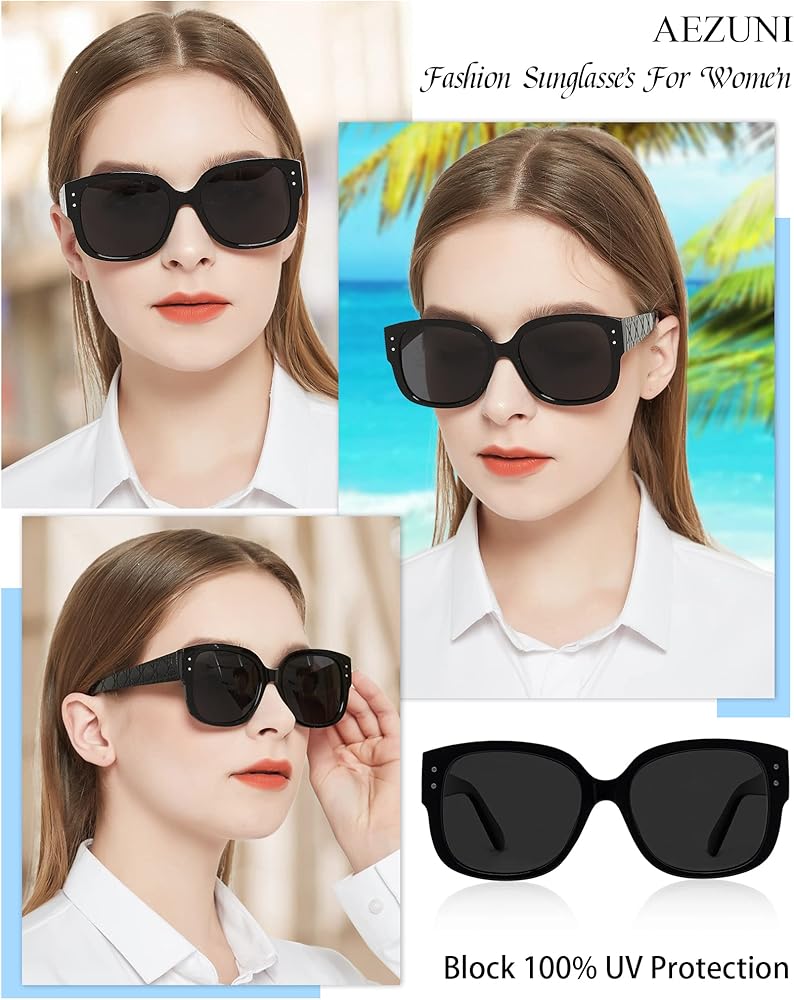 Amazon.com: AEZUNI Trendy Sunglasses Women Stylish Oversized