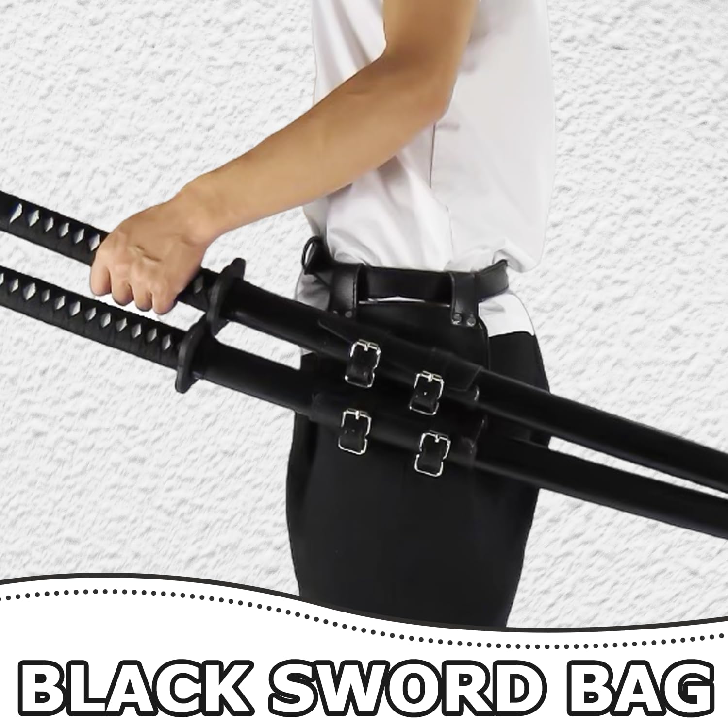 Porta Katana Con Cintura 110 Cm | Nero | Accessorio Samurai Per Cosplay E Rievocazioni Storiche