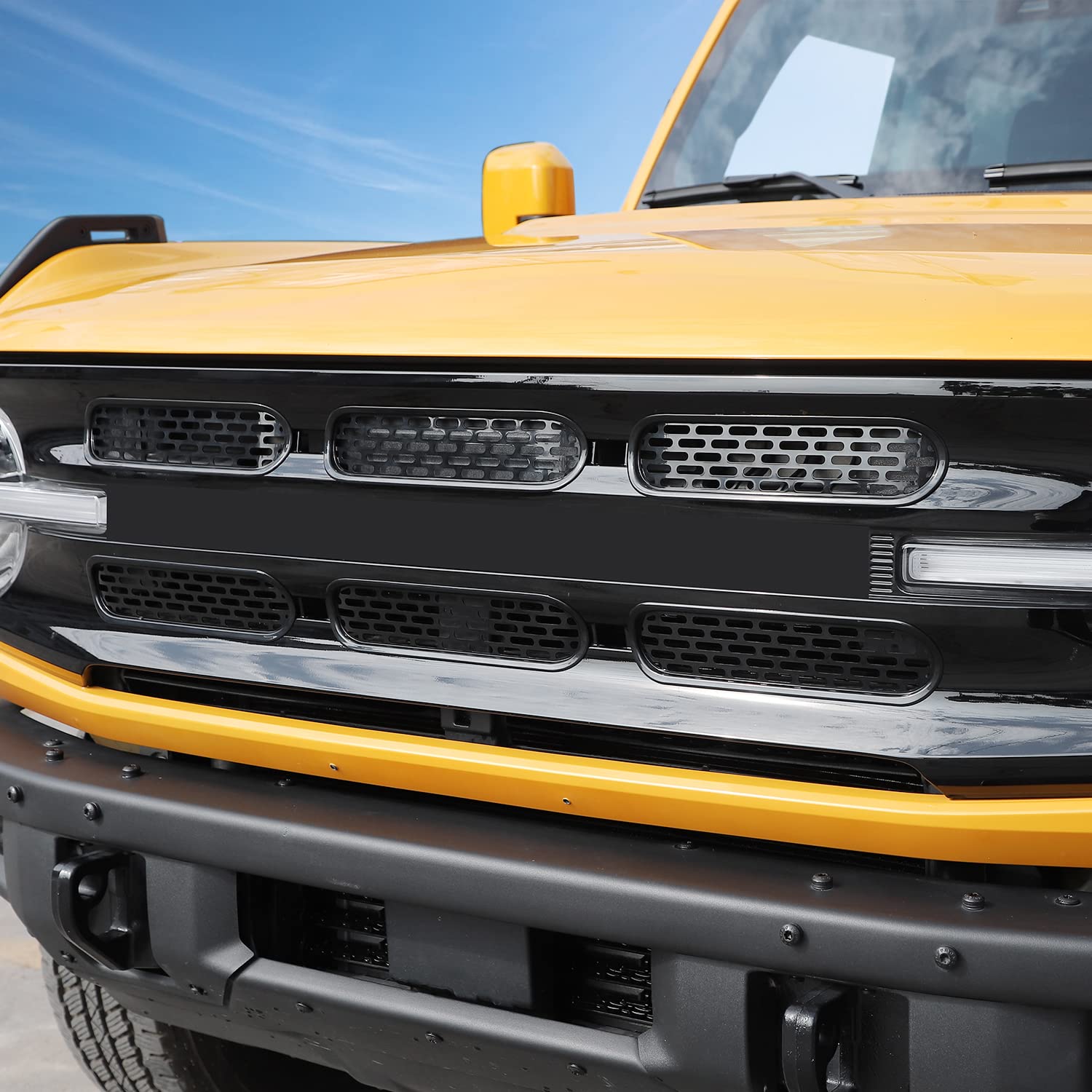 Insertos de malla para rejilla delantera, cubierta de marco de parrilla, accesorios exteriores para Ford Bronco de 2 puertas y 4 puertas 2021 2022 2023