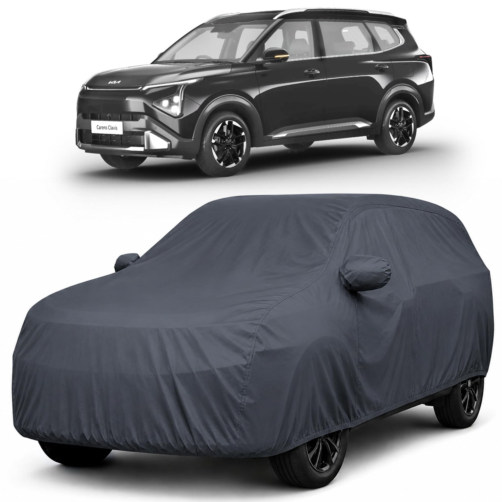 Autofact Premium Car Cover for Carens Clavis | All Weather Waterproof Full Body Car Cover | Light-Weight Triple-Stitched Outdoor Shield with UV Protection, Dustproof & Heat-Resistant
