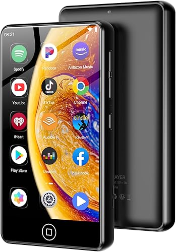 Reproductor de MP3 con Bluetooth y WiFi, reproductor de música Android Spotify para Pandora, Tienda Music, Audible. Pantalla táctil de 4.02