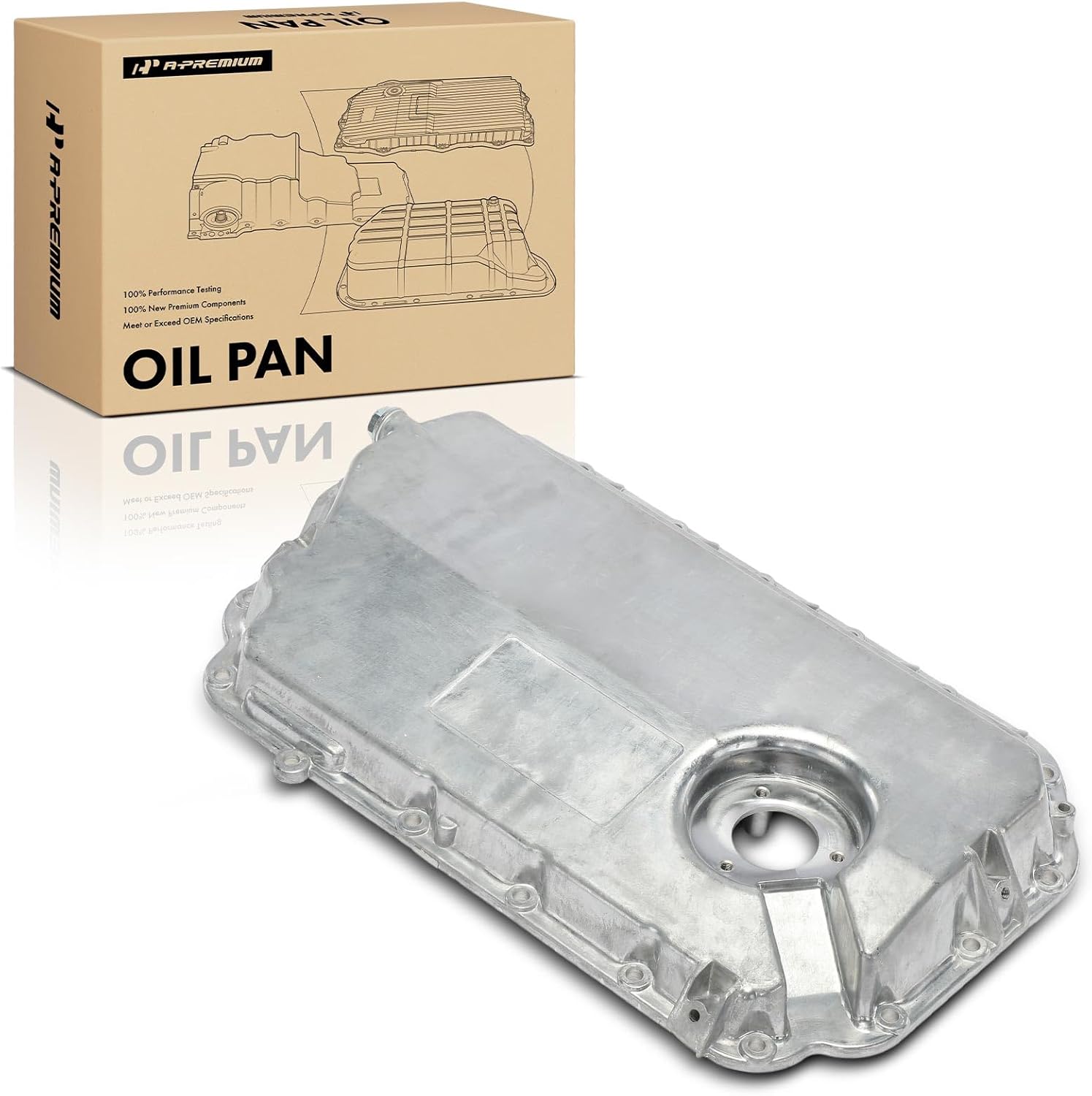 A-Premium Lower Engine Oil Pan Sump with Drain Plug Compatible with Audi A4 2002-2005, A4 Quattro 2002-2006, A6 2002-2004, A6 Quattro 2002-2004, 3.0L, Replaces 06C103604C, 311-58699