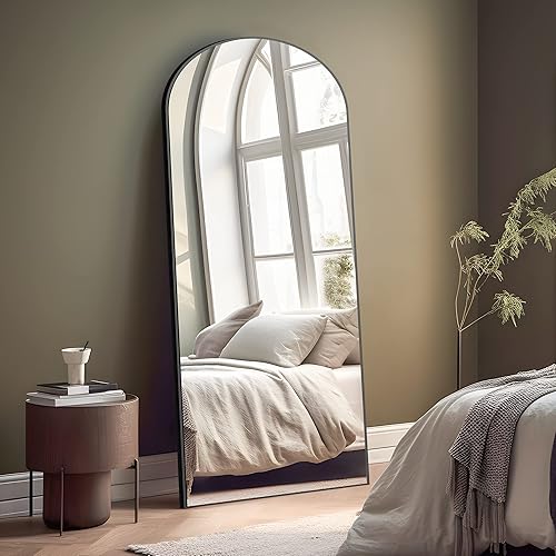 Miniatura 8 de MIRUO Espejo de longitud completa espejo de piso con marco de aleación de aluminio de 64 x 21 pulgadas espejo de piso grande para dormitorio de pie