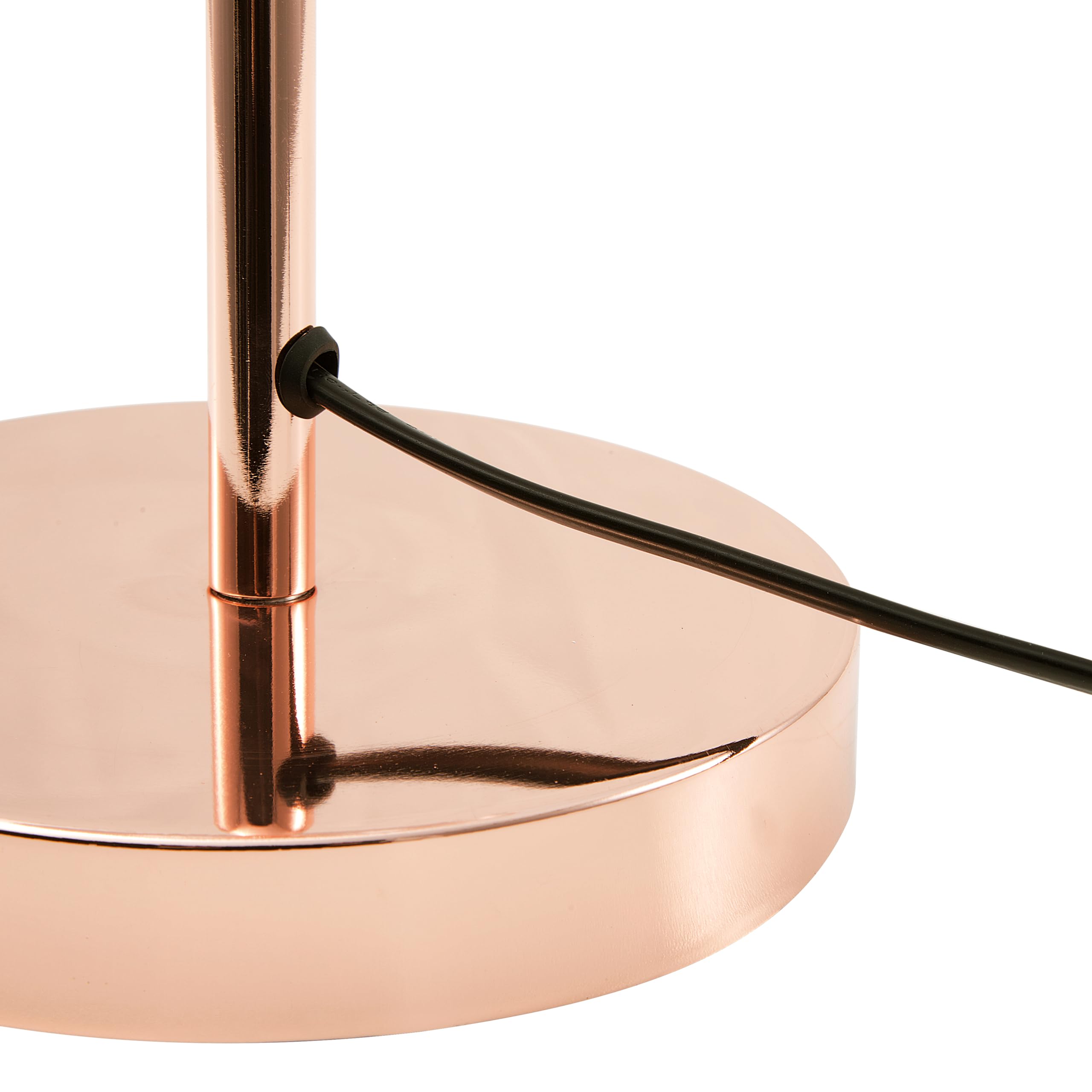 Beliani Lámpara de mesa de metal cobrizo 44 cm pantalla redonda interruptor cable moderno industrial Senette