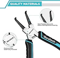 Vista 3 de DuraTech 4 PCS Snap Ring Pliers Set, 7 Inch Heavy Duty Internal & External Circlip Pliers Kit with Straight/Bent Jaw, Premium CRV Steel, Precision