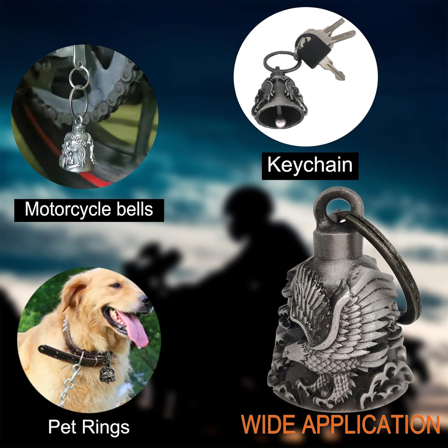 Dream Apparel Motorcycle Ride Bell For Bikers, Heavy Spirit Bells Accessory And Key Chain For Luck - Image 4