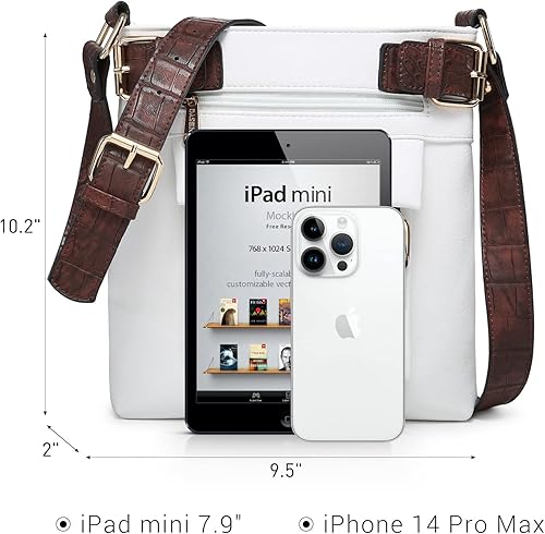 Miniatura 4 de Dasein Bolsos cruzados ligeros para mujer, de cuero vegano suave, bolso de mensajero, bolso de hombro, bolso de viaje