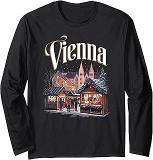 Vienna Christmas Market Fun Festive Winter Wonderland Design Long Sleeve T-Shirt