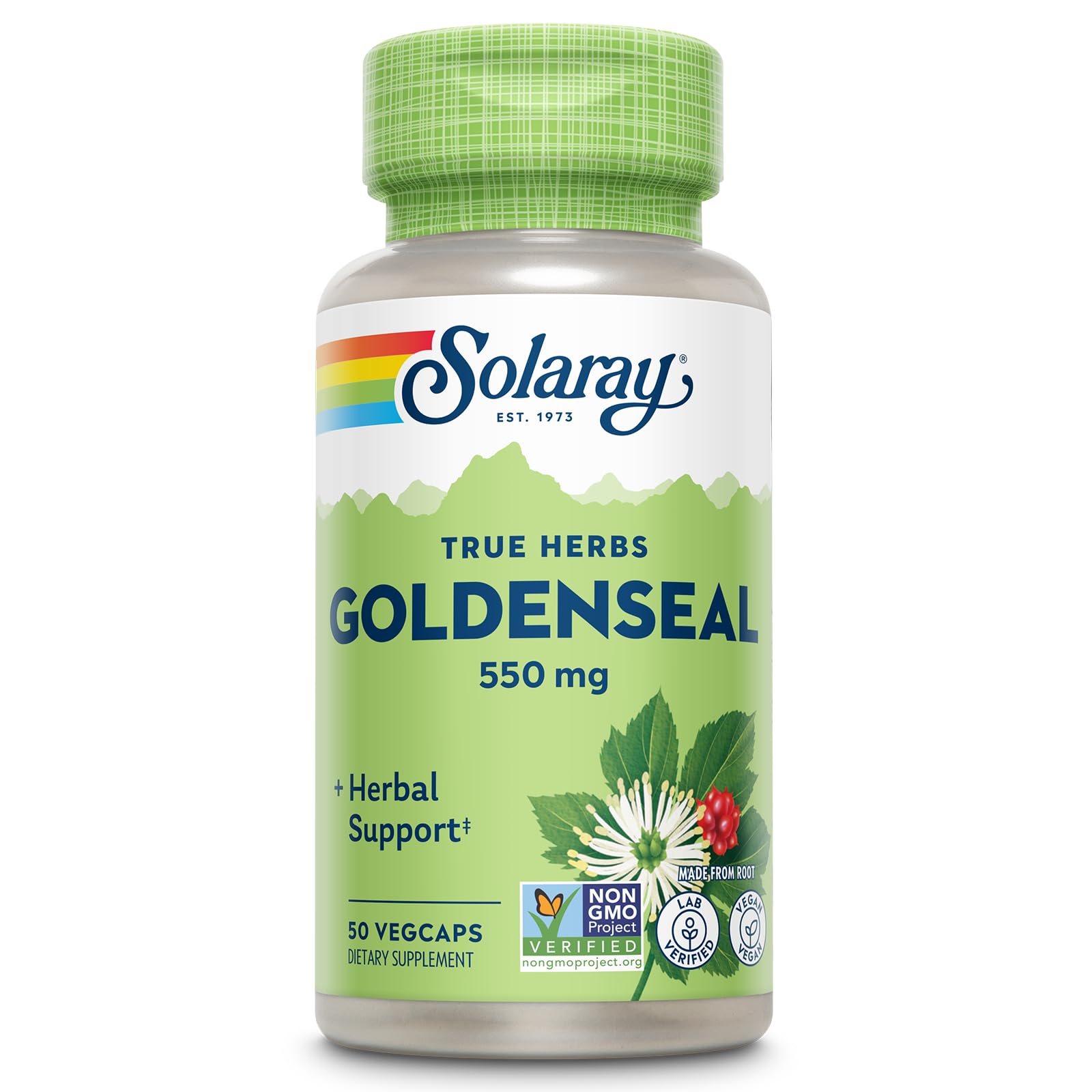 SOLARAY Goldenseal Root Capsules, 50 Count VegCaps 50 Count (Pack of 1)
